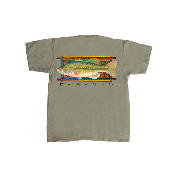 Flying Fisherman Bass Tee - Khaki Green