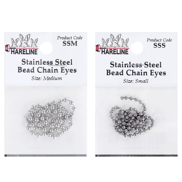 Hareline Stainless Steel Bead Chain Eyes