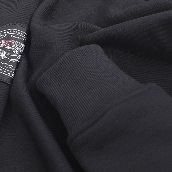 Taimen Menza Embroidery Zip-Up Hoodie - Black