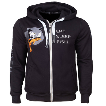 Taimen Menza Embroidery Zip-Up Hoodie - Black