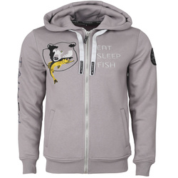 Taimen Menza Embroidery Zip-Up Hoodie - Lt. Grey